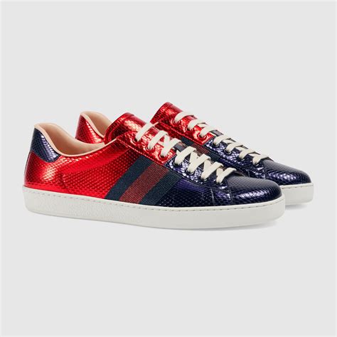 gucci ace sneaker men|Gucci ace metallic snakeskin sneakers.